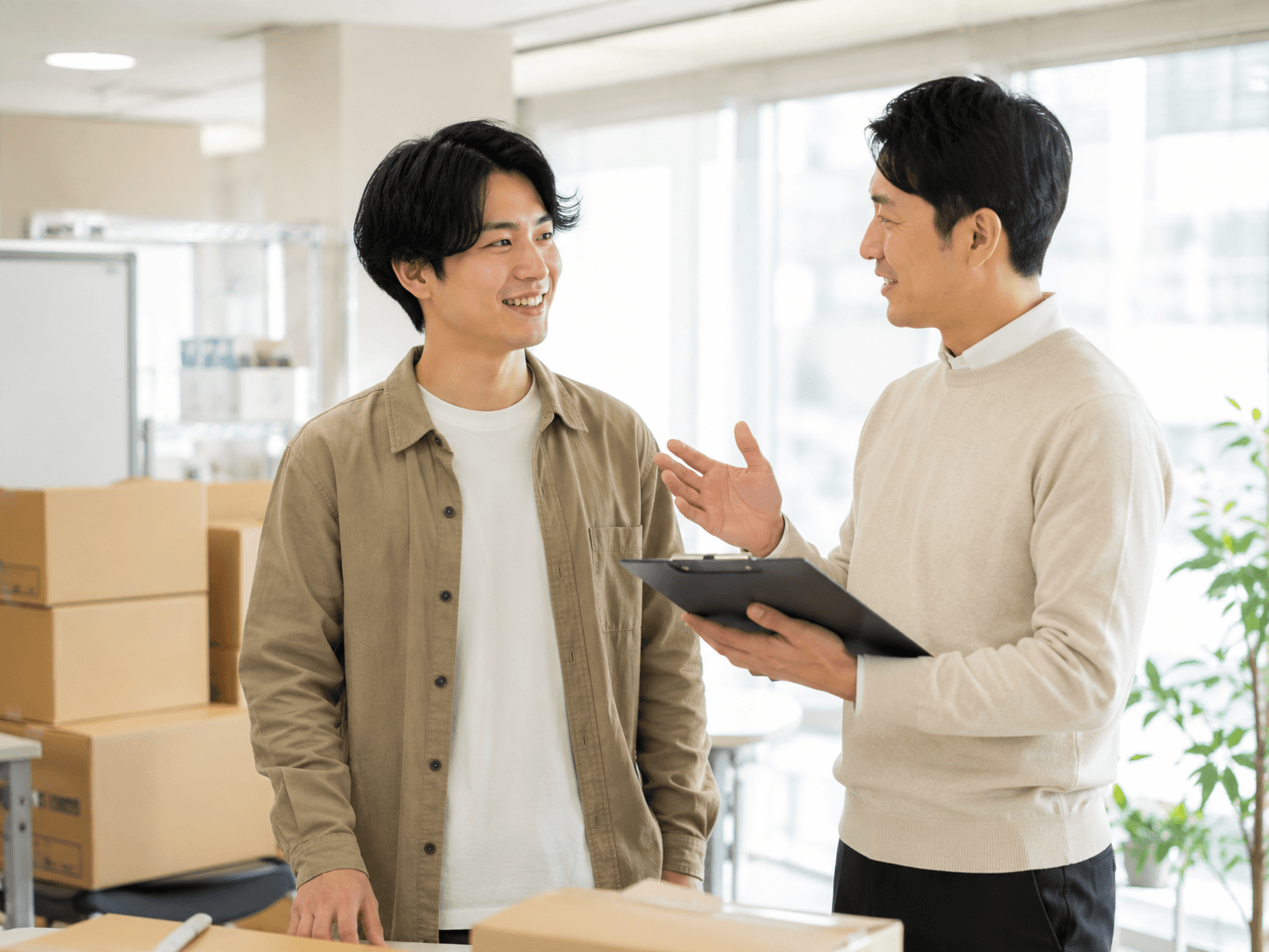 先輩による研修・サポートの様子